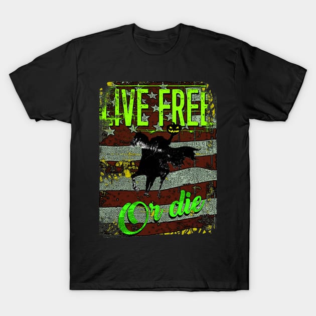 Live Free American Flag Headless Horsemen T-Shirt by REDEEM the RUINS